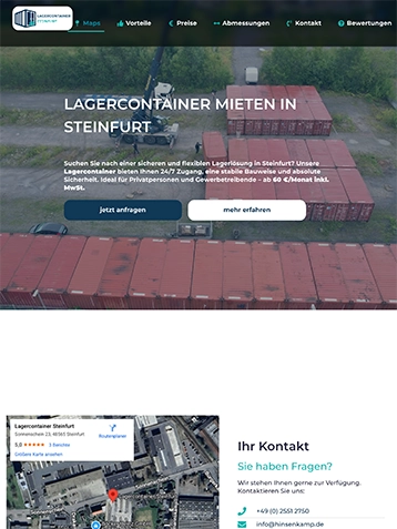 Lagercontainer steinfurt.de screenshot